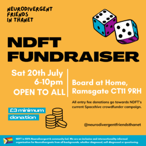 NDFT Board at Home Fundraiser graphic.