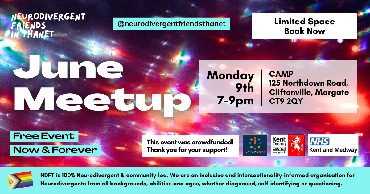 June 2025 Neurodivergent Friends Meetup in Margate event flyer