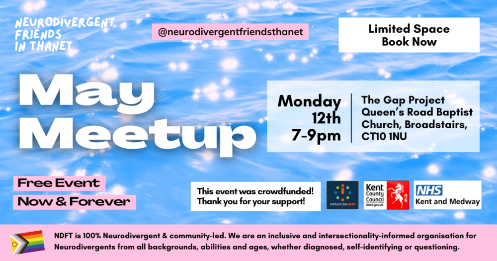 May 2025 Neurodivergent Friends Meetup in Broadstairs event flyer