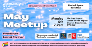 May 2025 Neurodivergent Friends Meetup in Broadstairs event flyer