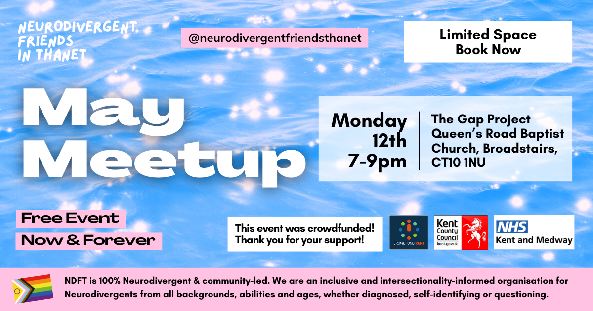 May 2025 Neurodivergent Friends Meetup in Broadstairs event flyer